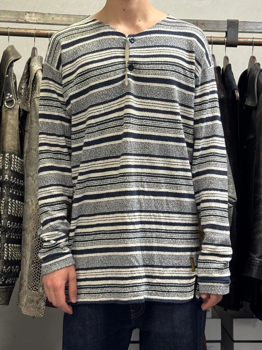 Armani 1990s Armani Navy & White Striped Shirt Size US XL / EU 56 / 4 - 2 Thumbnail