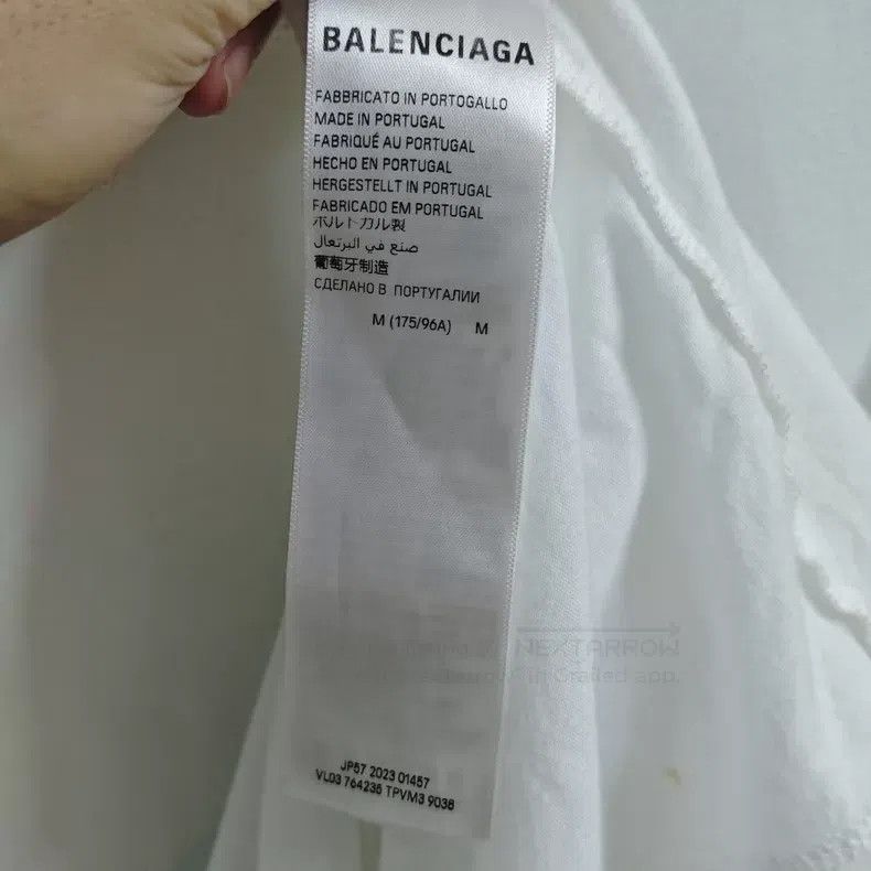 Balenciaga Balenciaga Distressed White Short Sleeve T-Shirt Size US M / EU 48-50 / 2 - 5 Thumbnail