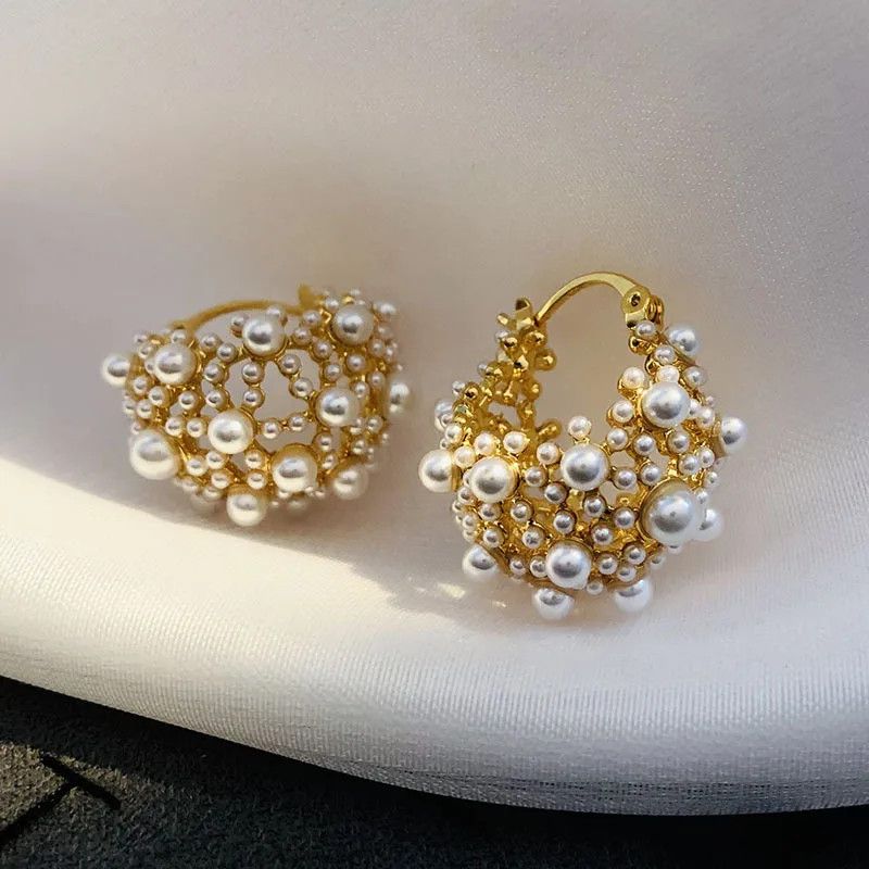 Other Irregular Metal Pearl Earrings Size ONE SIZE - 4 Thumbnail
