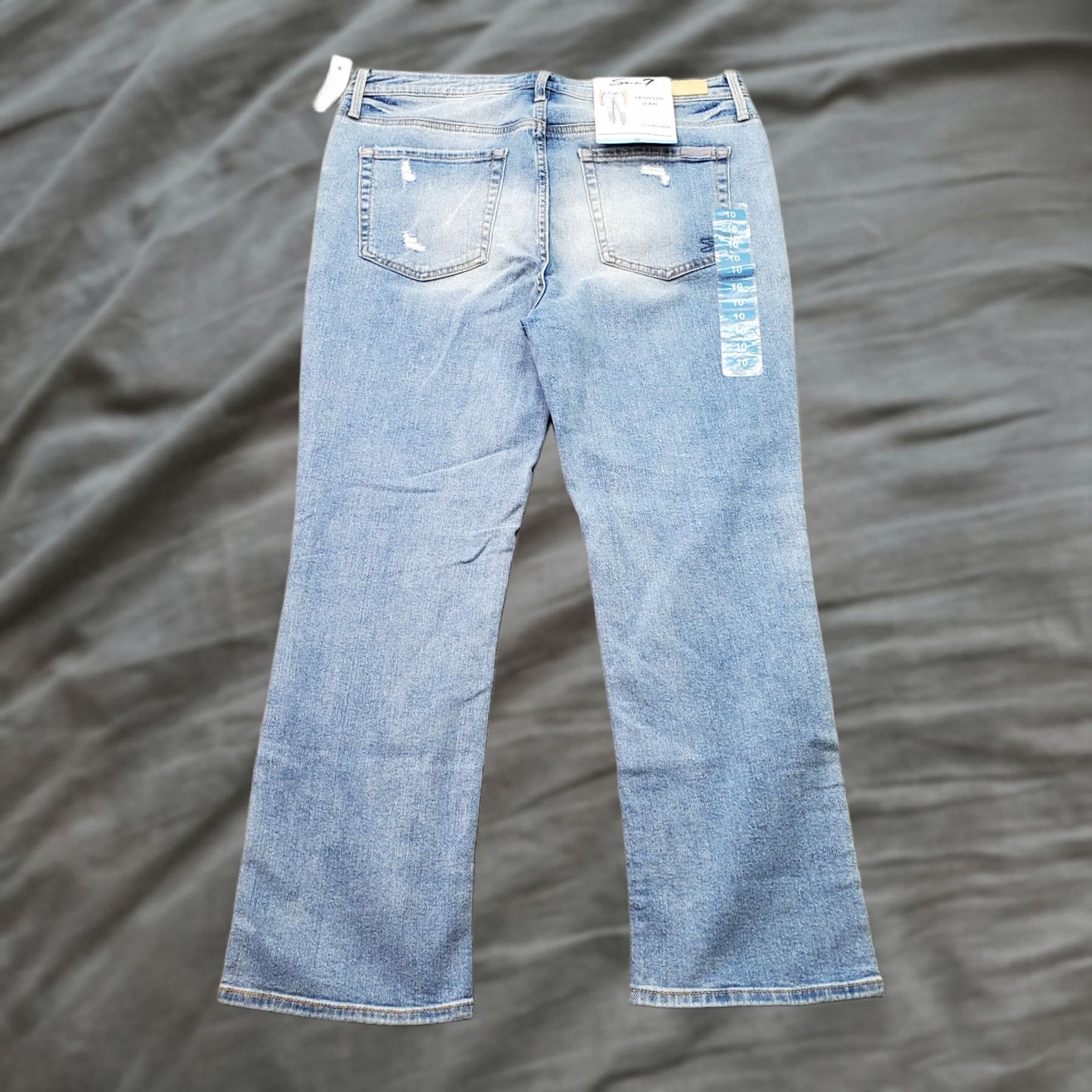 Vintage Seven7 Womens Jeans 10 Blue Denim Straight High Rise Stretch 5-Pocket NWT Regular Fit Casual Denim Jeans Size 32" / US 10 / IT 46 - 1 Thumbnail