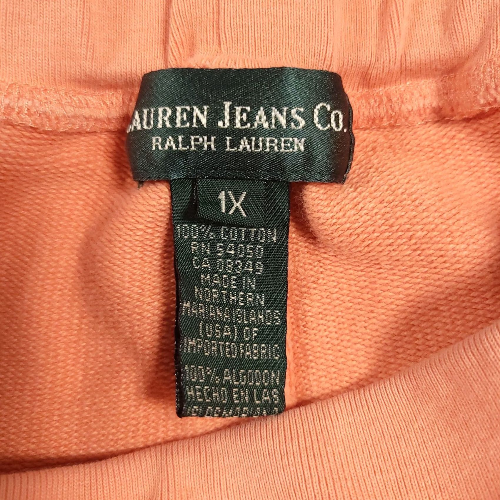 Ralph Lauren Lauren Jeans Co Shorts Womens 1X Orange Drawstring Pockets Lounge Casual LRL-67 Cotton Knit High Rise 6.5in Inseam Womens Size 40" / US 18 - 7 Thumbnail