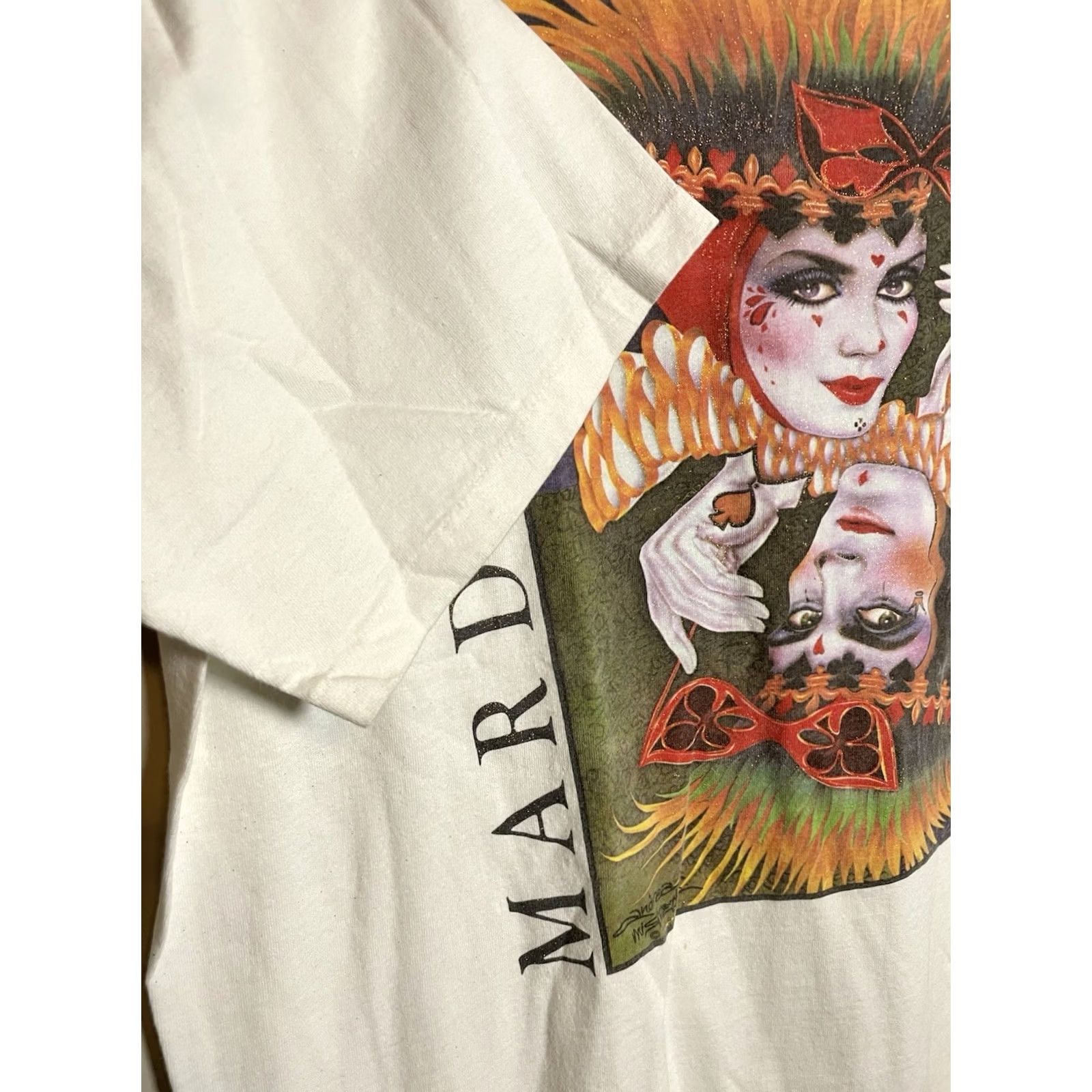 TEE JAYS VINTAGE Tee Jays T-Shirt White Mardi Gras New Orleans Graphic Print Short Sleeve Regular Size US L / EU 52-54 / 3 - 4 Thumbnail