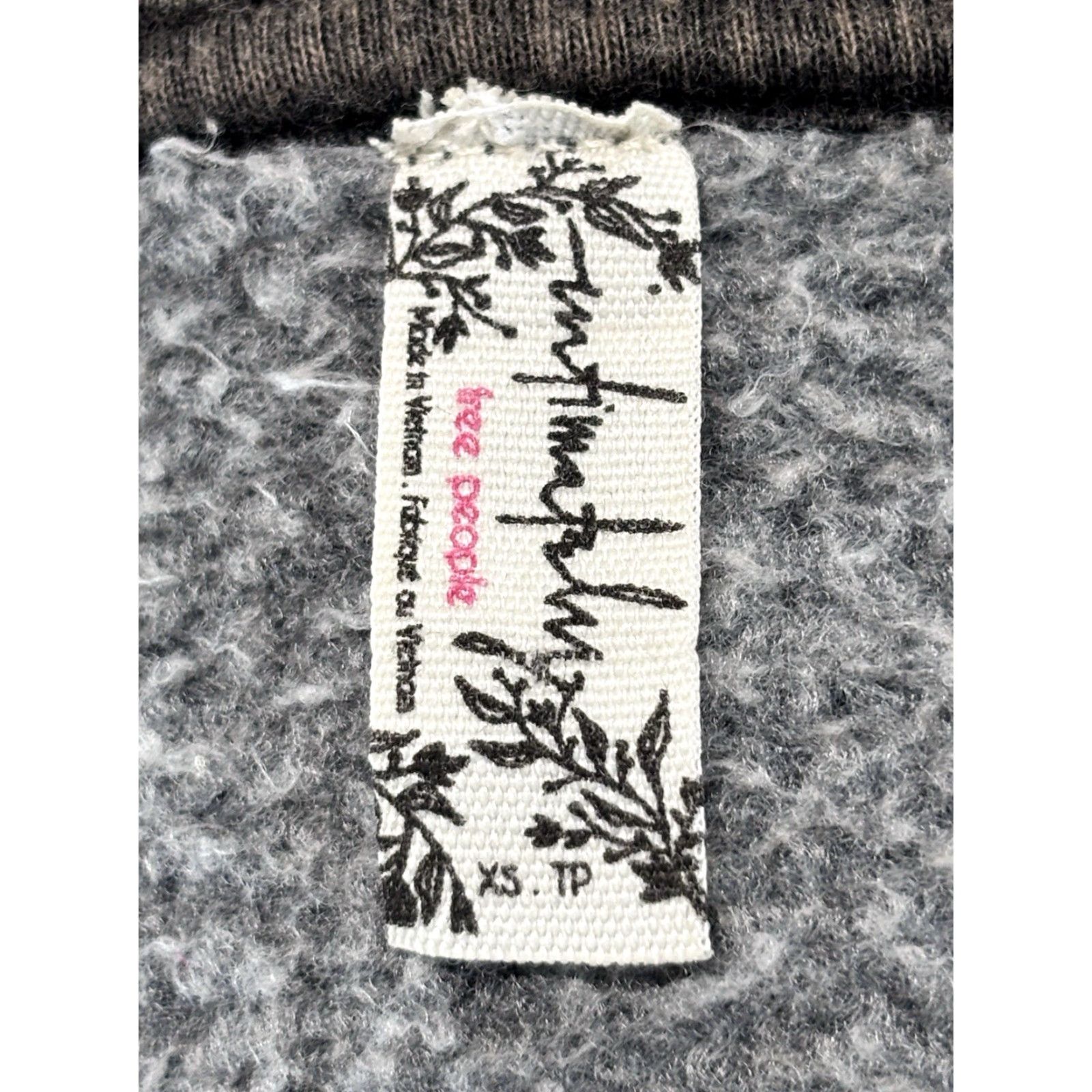 Free People VINTAGE Free People Crew Neck Sweatshirt XS Brown Crop Women Grunge Bohemian Size XS / US 0-2 / IT 36-38 - 6 Thumbnail