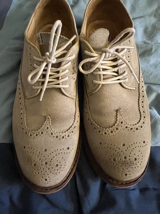 Visvim Visvim Patrician Folk-WT Wing Tip Shoes Beige/Sand | Grailed