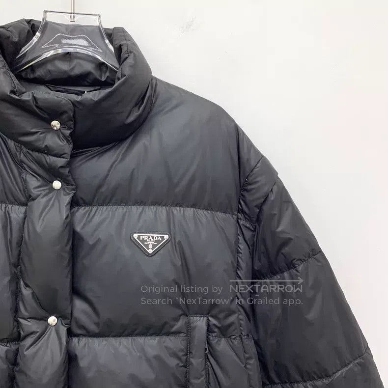 Prada Prada Black triangle stand-up collar single-breasted long- Size XXS / US 00 / IT 34 - 3 Thumbnail