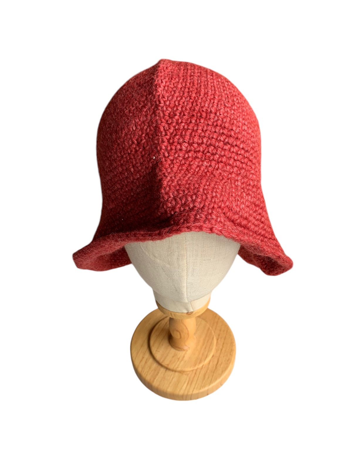 Handmade × Japanese Brand Knitted Crochet Hippies style Big Bucket Hats Size ONE SIZE - 7 Thumbnail