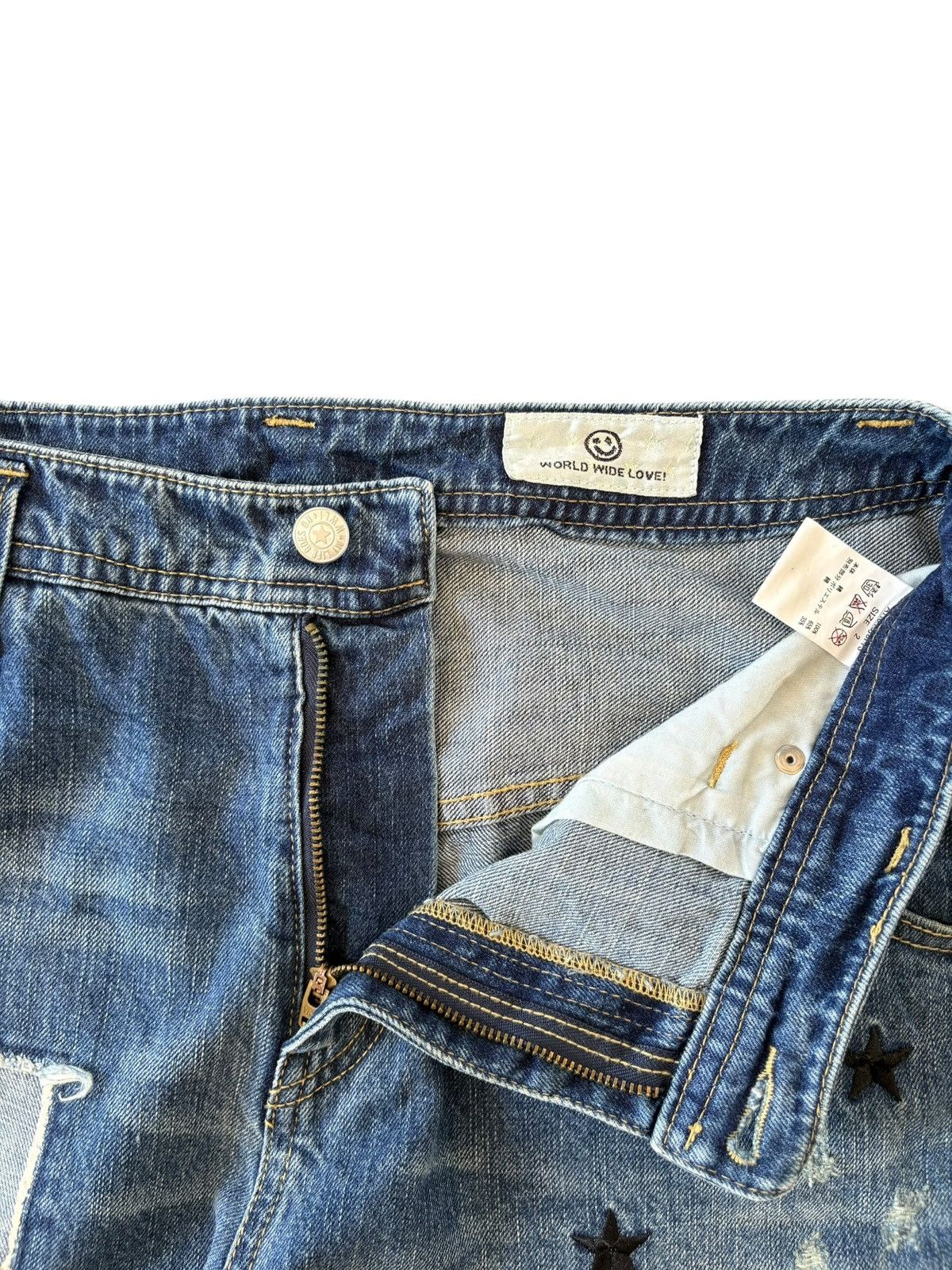 Dsquared2 Vintage Japanese Brand Patchwork Distressed Jeans Size 31" - 5 Thumbnail