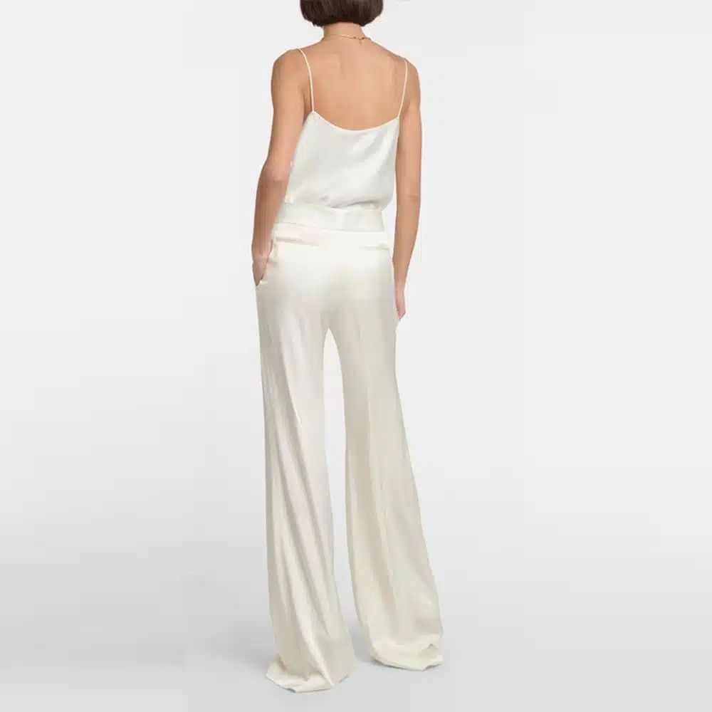 Tom Ford o1loc1c0825 PAW506 Viscose Wide Leg Pant in White Size 34" / US 12 / IT 48 - 3 Thumbnail