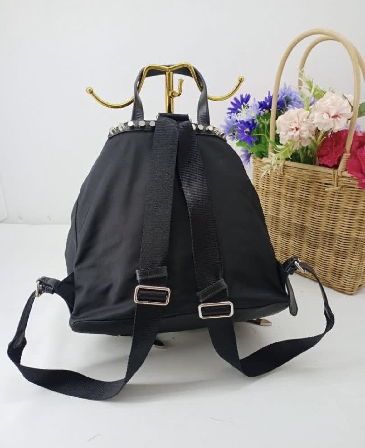 Prada Prada Studded Nylon Backpack Size ONE SIZE - 4 Thumbnail