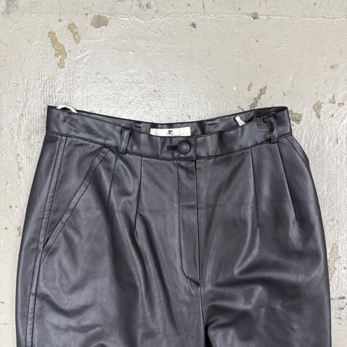 Courreges Courreges Paris Black Leather Pants Size US 26 / EU 42 - 2 Thumbnail
