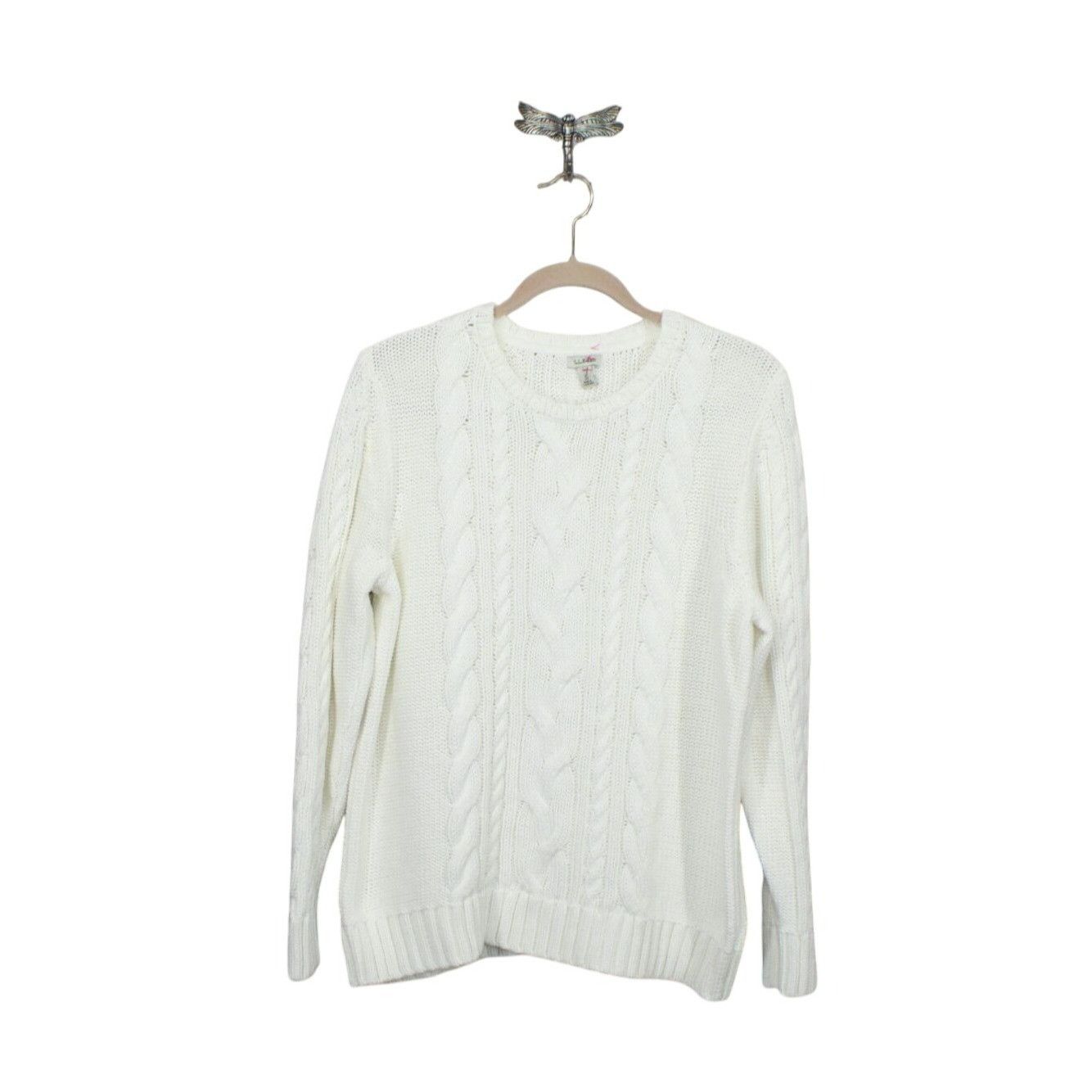 L.L. Bean LL Bean Women's Cable Sweater Crewneck Bone Size XL / US 12-14 / IT 48-50 - 1 Thumbnail