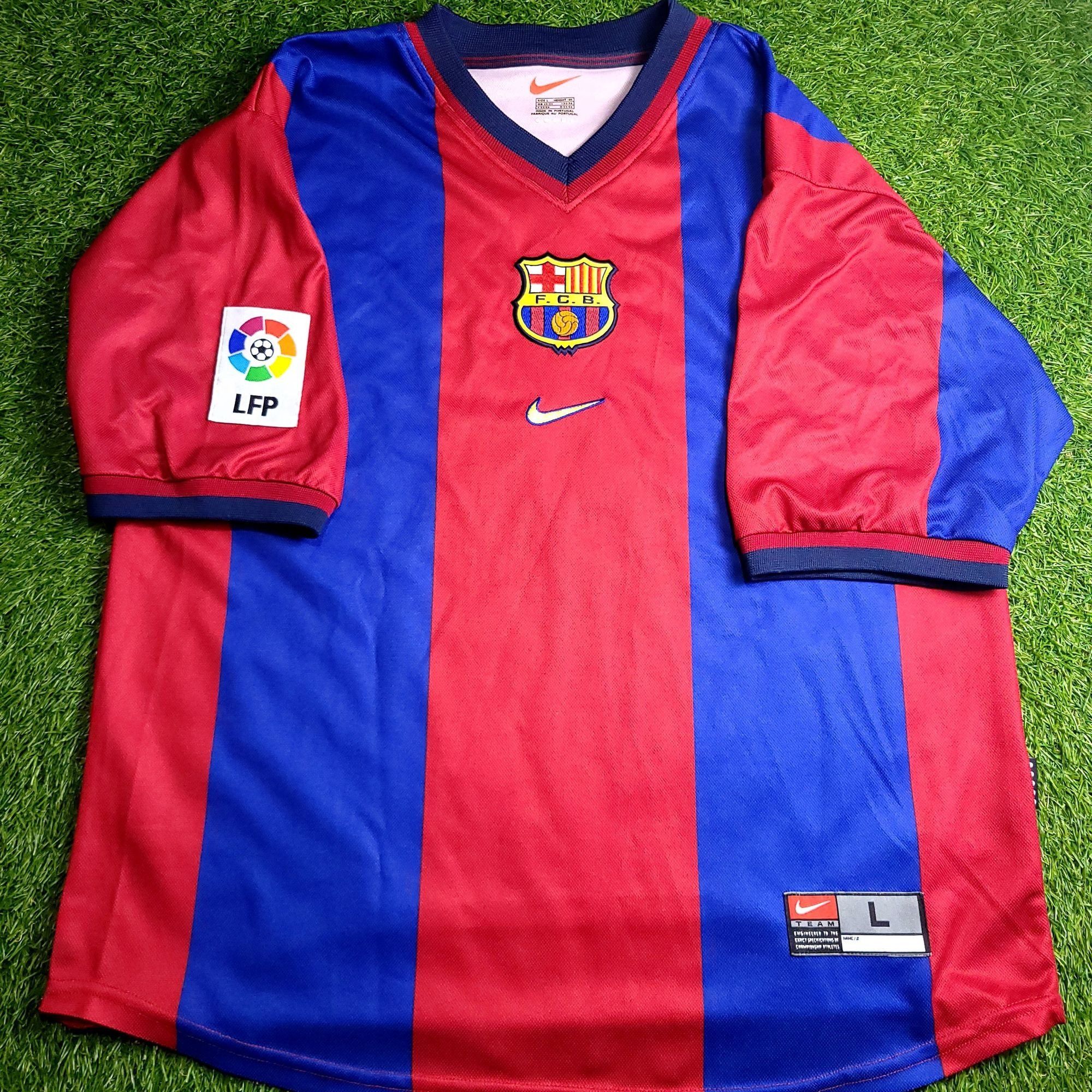Nike Guardiola Barcelona 1998 1999 Home Soccer Jersey L Size US L / EU 52-54 / 3 - 2 Thumbnail
