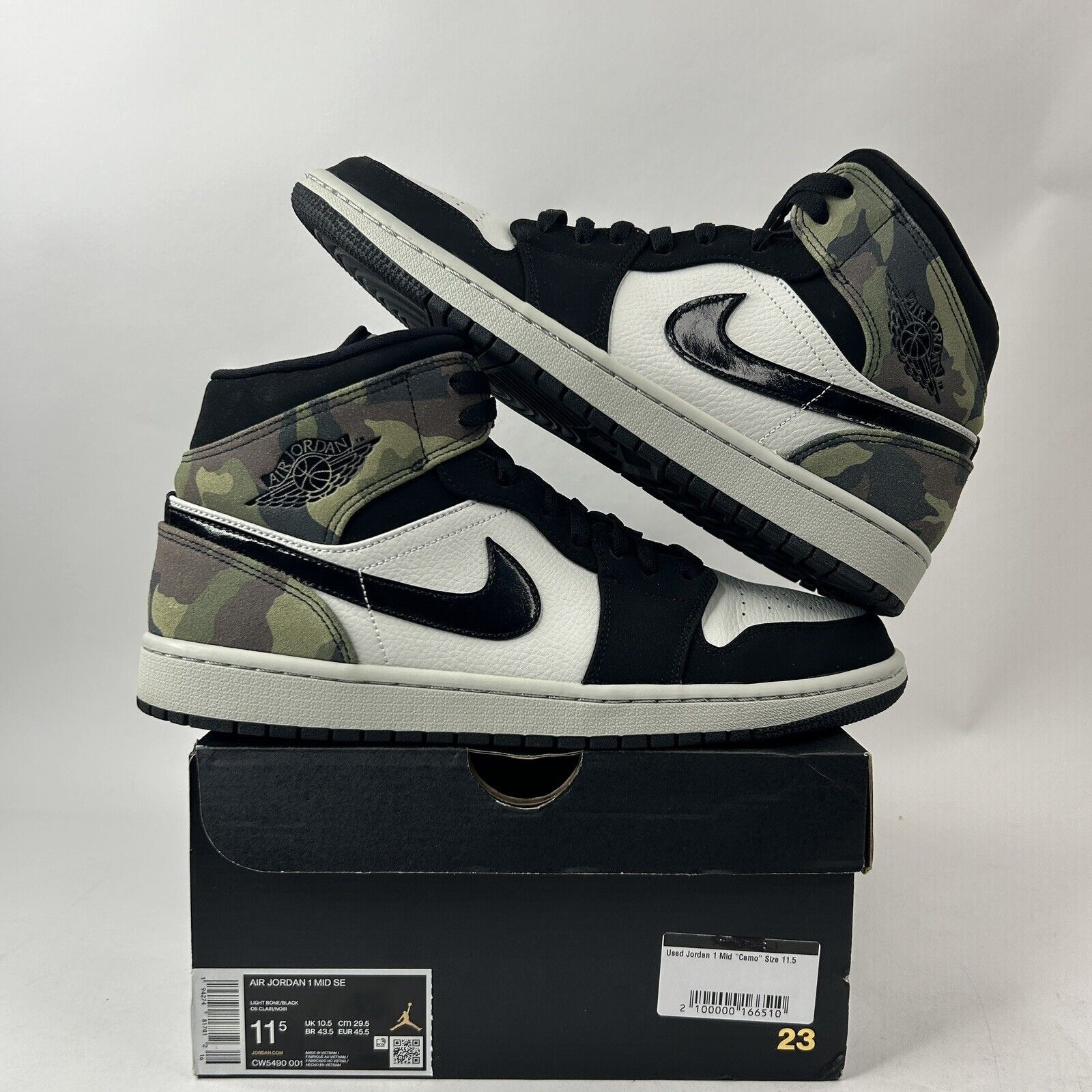Nike Nike Air Jordan 1 Mid SE “Camo/Light Bone Black White" 2024 Size US 11.5 / EU 44-45 - 1 Thumbnail