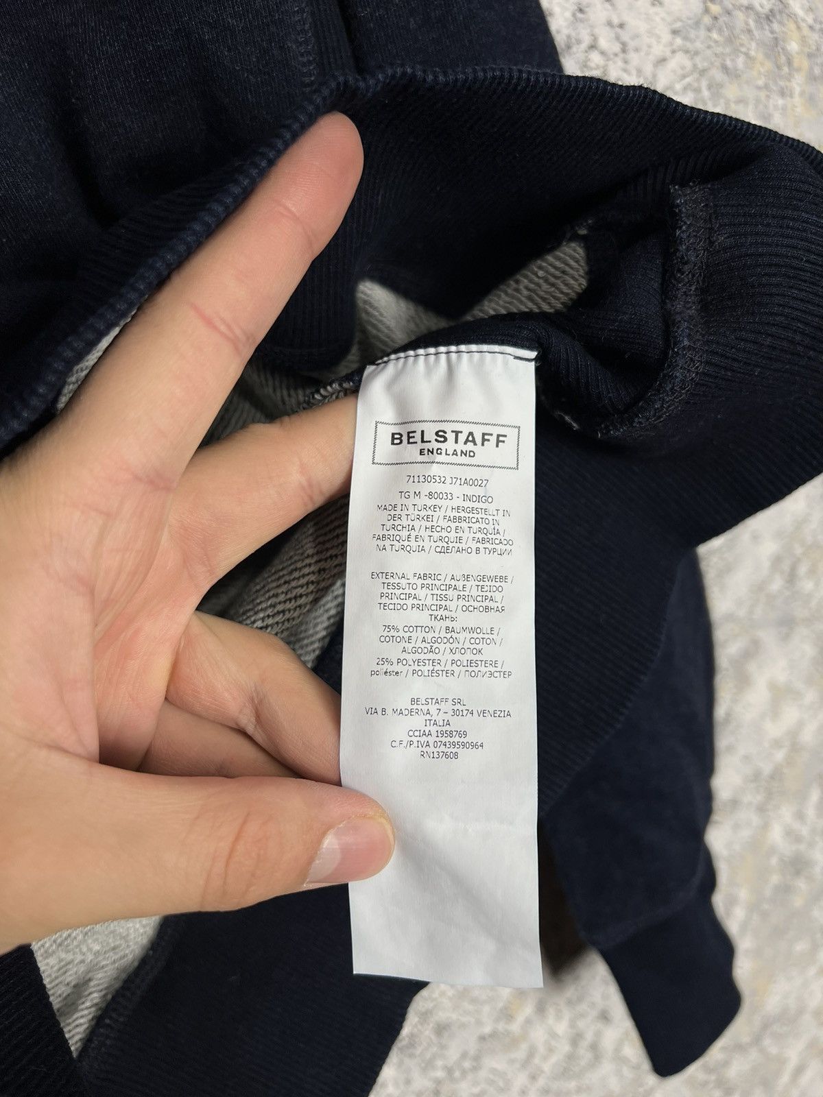 Belstaff × Vintage Vintage Belstaff Big Logo Navy Sweatshirt Long Sleeve Size M Size US M / EU 48-50 / 2 - 4 Thumbnail