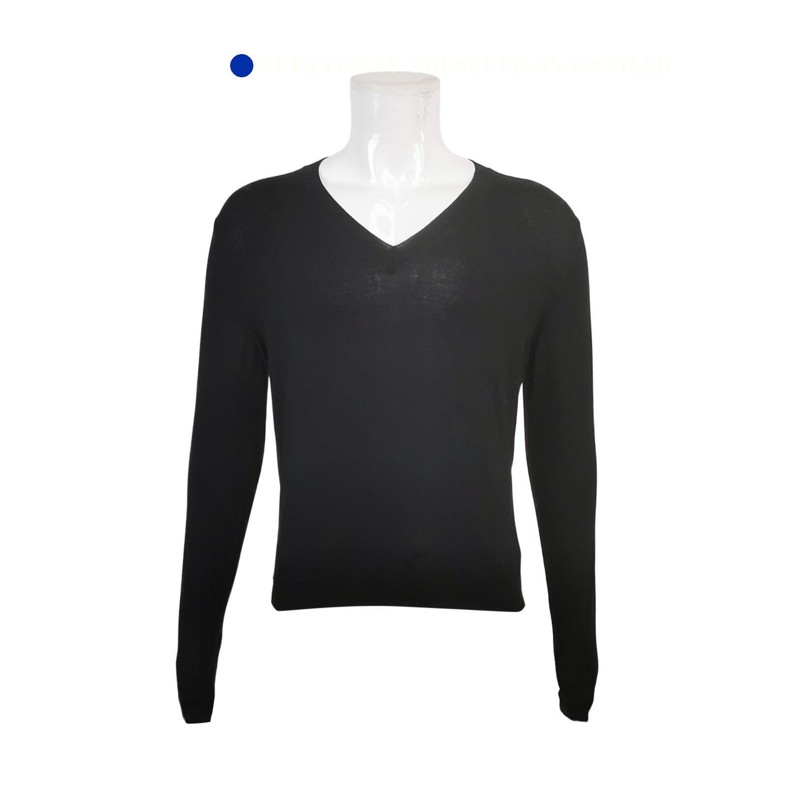Prada Classic Black V-Neck Sweater Size US S / EU 44-46 / 1 - 1 Thumbnail