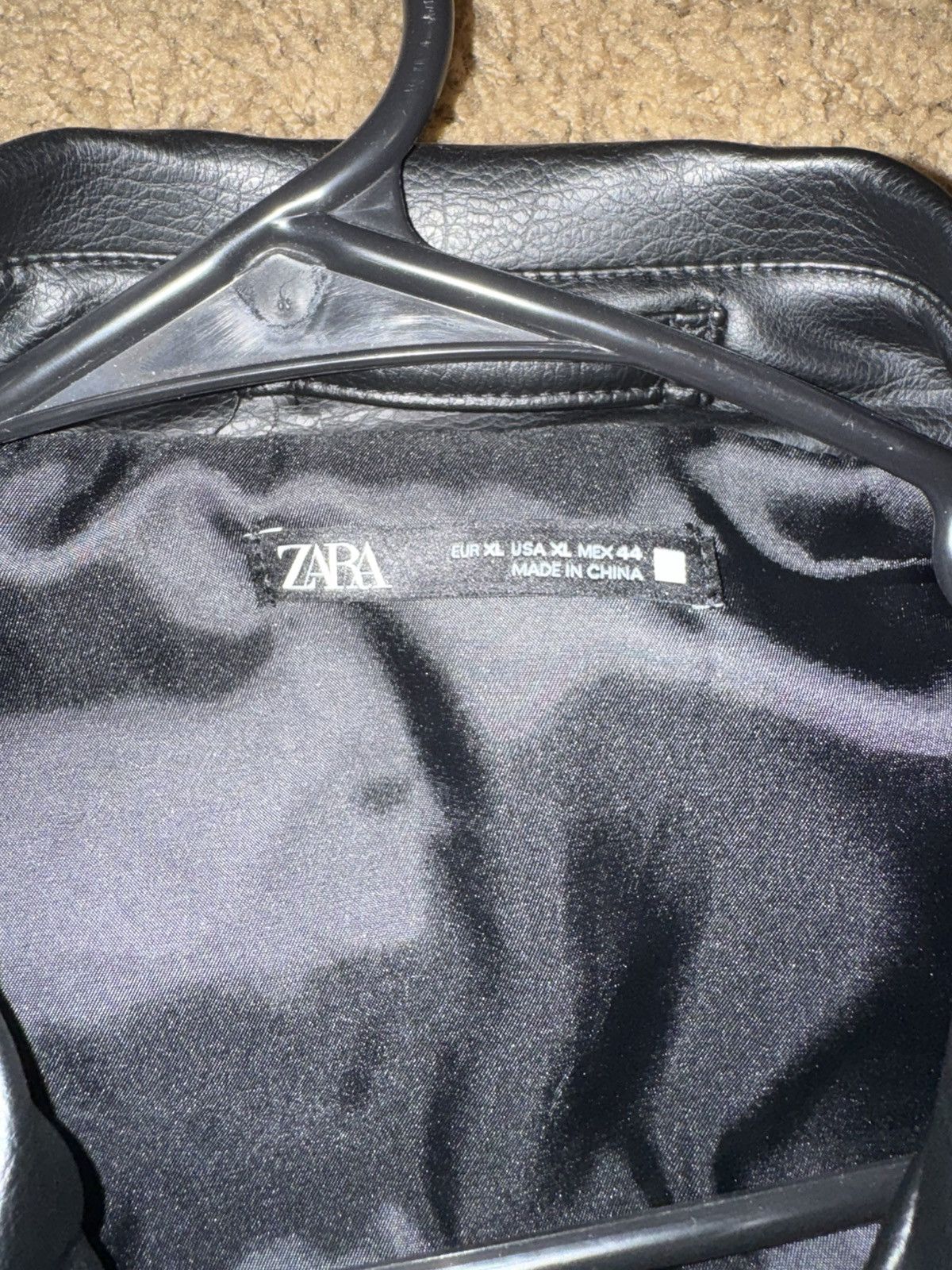 Zara Black Leather Jacket Zara XL Size US XL / EU 56 / 4 - 2 Thumbnail