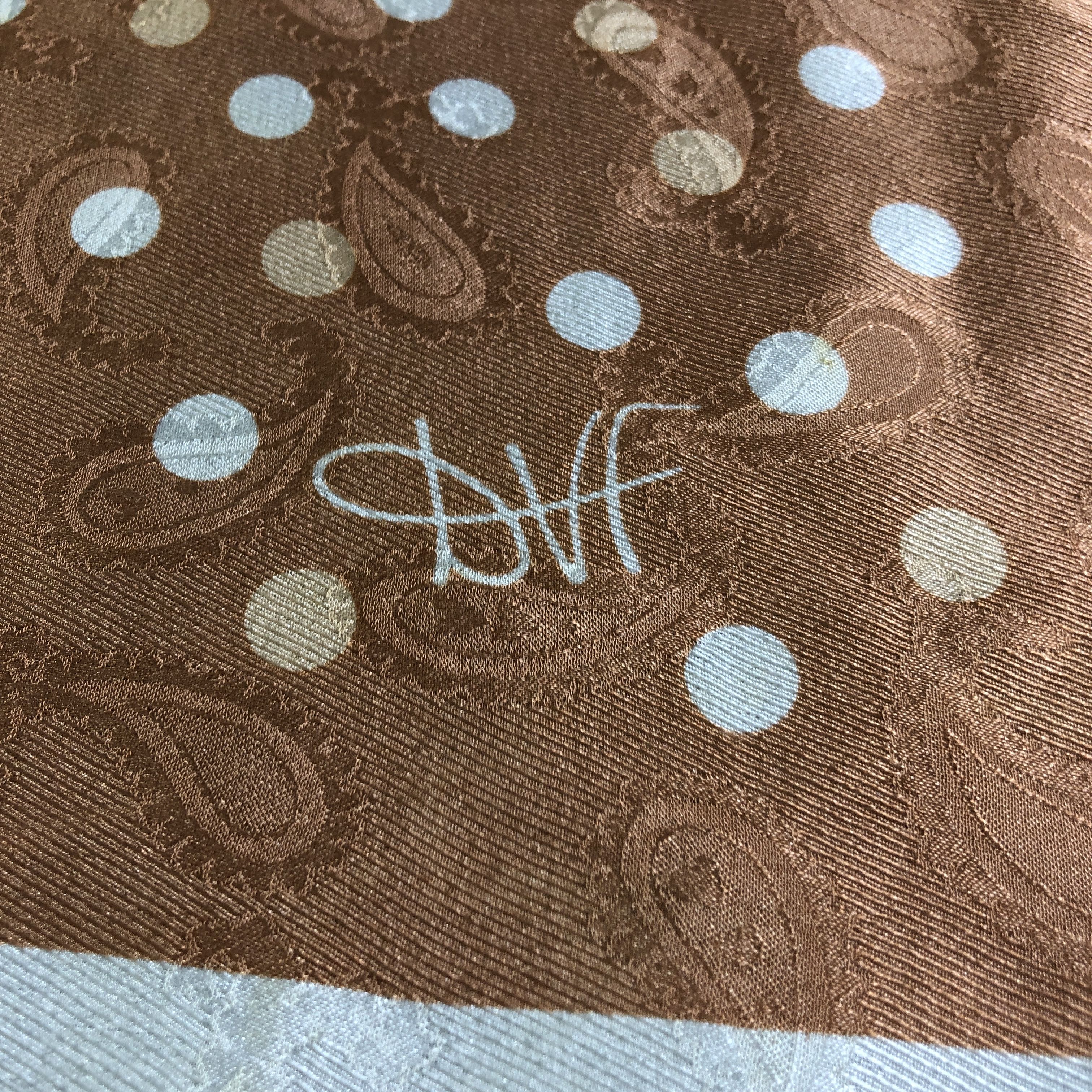 Diane von Furstenberg Diane von Furstenberg Paisley Polkadots Silk Scarf M979 Size ONE SIZE - 4 Thumbnail