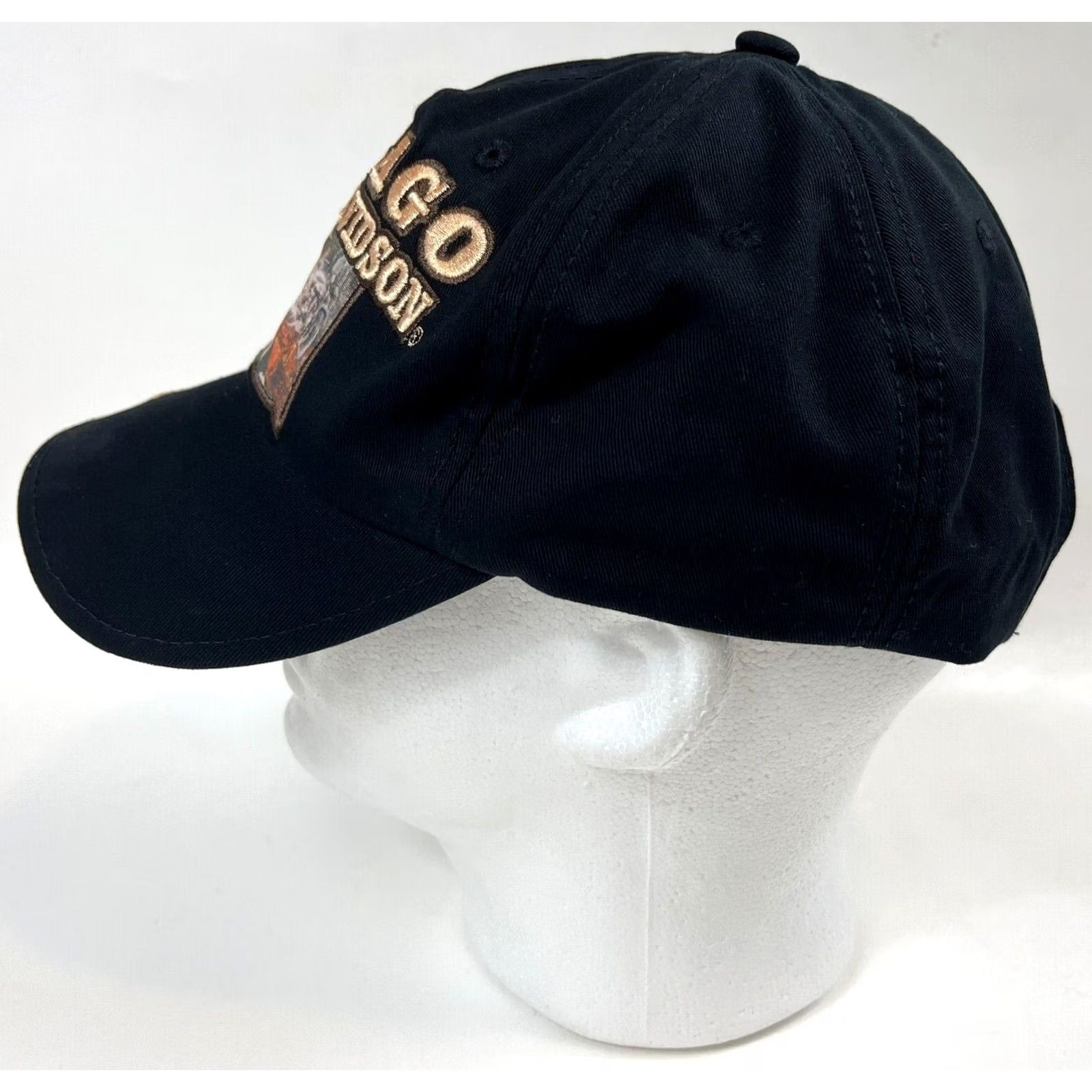 Harley Davidson Harley-Davidson Chicago Adjustable Strapback Cap Hat Embroidered Black Men One Size Cap/Hat USA Biker Motorcycle Vintage Size ONE SIZE - 4 Thumbnail