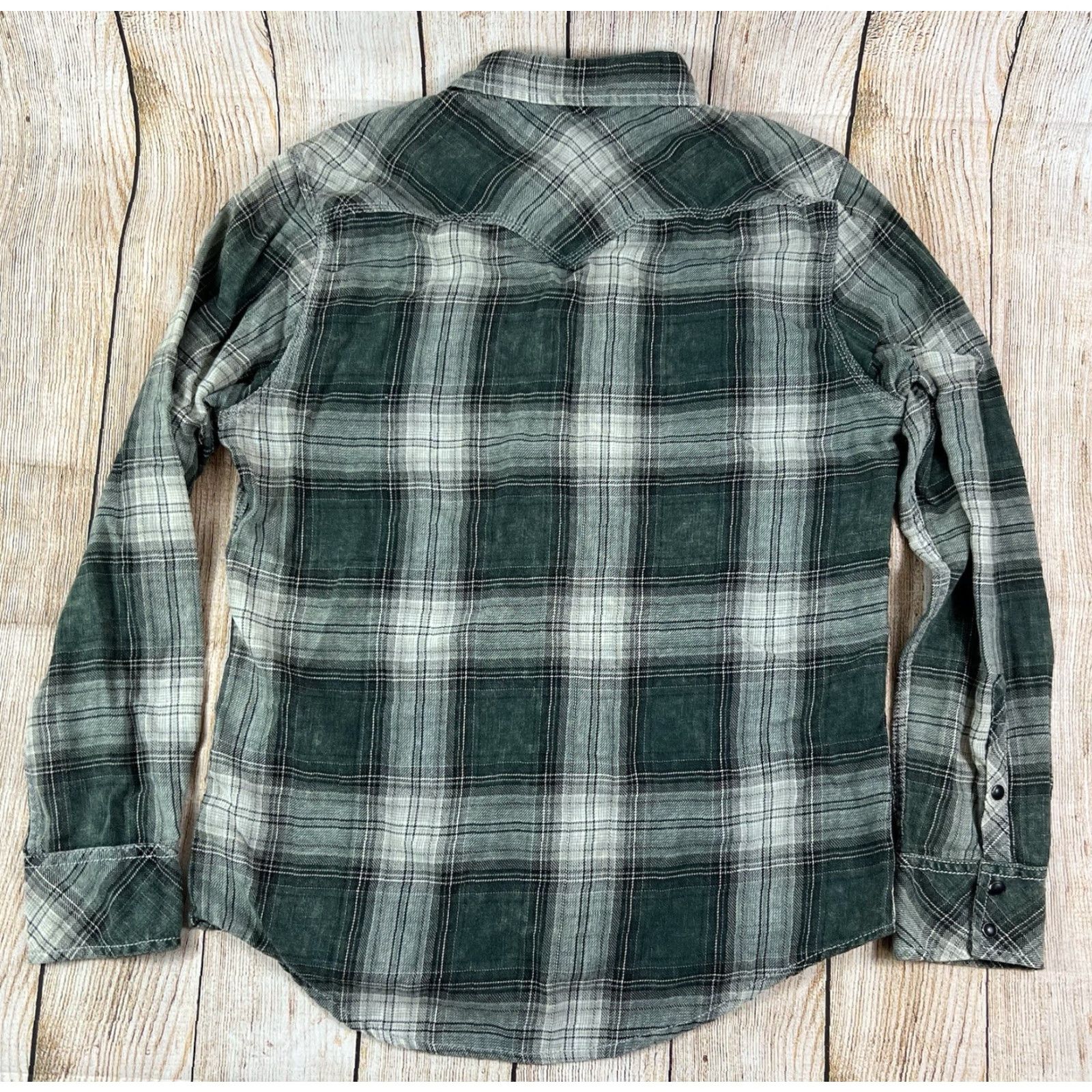 BKE VINTAGE BKE Mens Plaid Button-Down Longsleeve Shirt Large Green Flannel Western Cowboy Classic Button-Up Shirt MENS Size US L / EU 52-54 / 3 - 2 Thumbnail