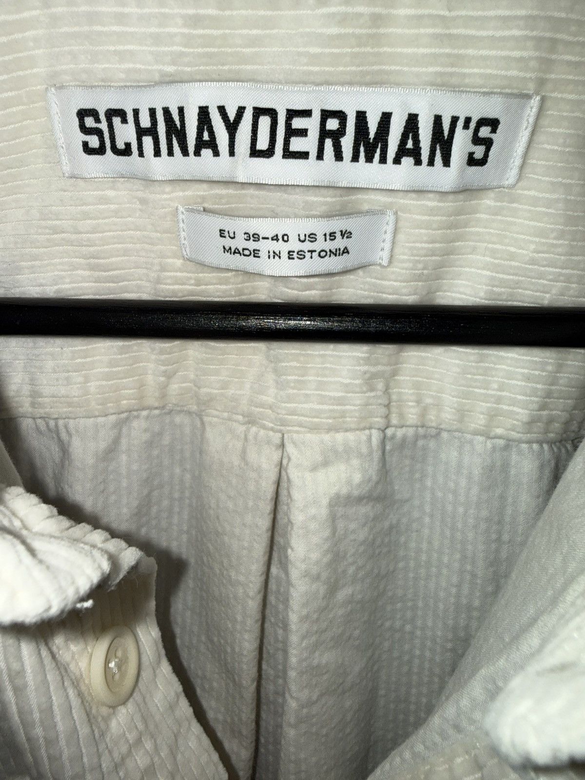 Schnaydermans Schnayderman’s White Corduroy Shirt Size US S / EU 44-46 / 1 - 3 Thumbnail