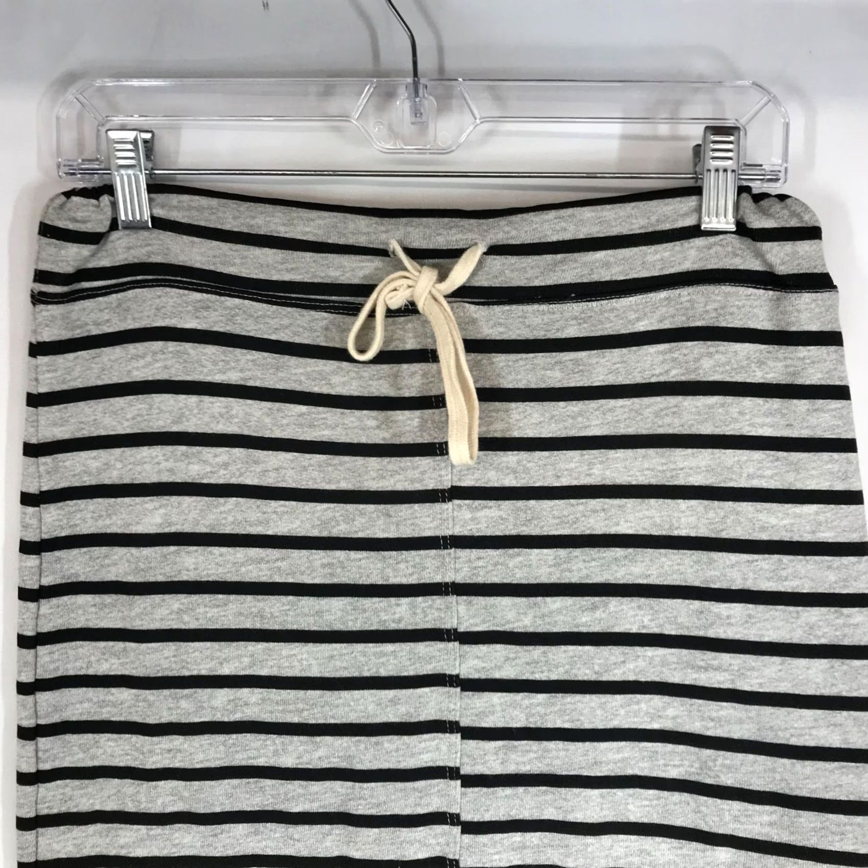 Sundry SUNDRY Skirt Women's 0 Gray Black Drawstring Waist Solis Stripe Mini Size 25" / US 0 / IT 36 - 2 Thumbnail