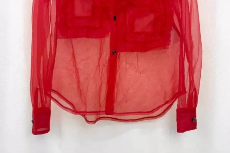 Comme des Garcons Comme des Garcons Red perspective ruffled shirt Size XS / US 0-2 / IT 36-38 - 3 Thumbnail