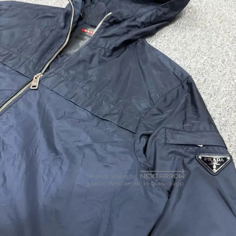 Prada Prada Men's Blue Polyester Hooded Jacket. Size US L / EU 52-54 / 3 - 3 Thumbnail