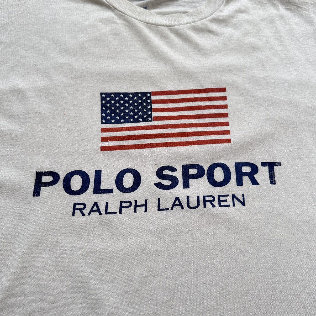 Polo Ralph Lauren 90s Polo Sport Ralph Lauren Single Stitch Faded T-Shirt Size US XL / EU 56 / 4 - 3 Thumbnail