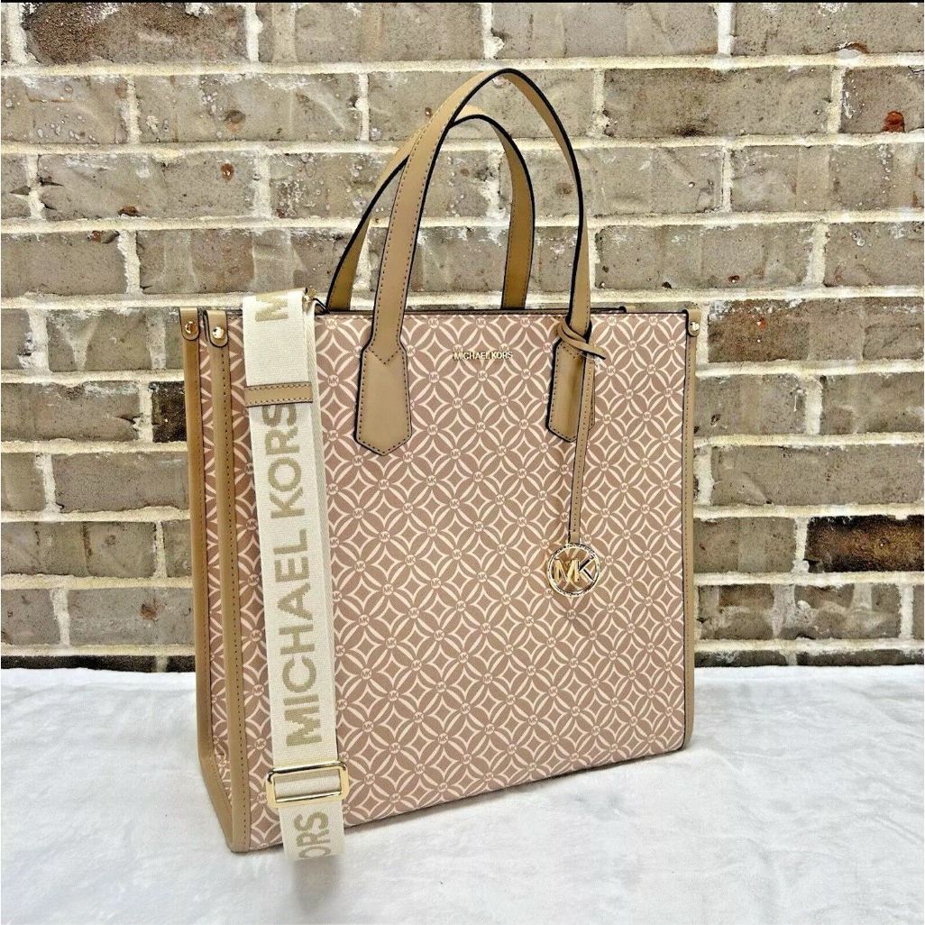 Michael Kors Michael Kors Large Signature Logo Tote Bag Maple Camel Light Size ONE SIZE - 1 Thumbnail