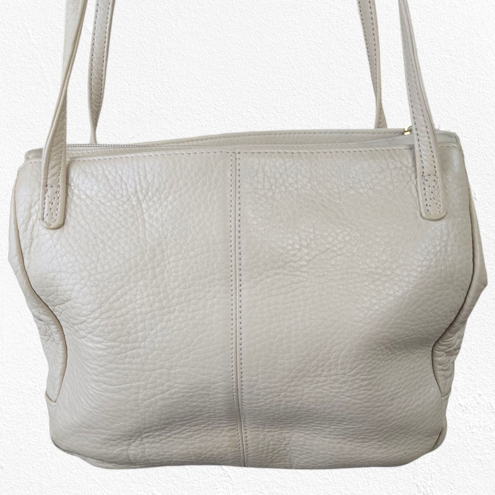 Vintage Vintage Beige Pebbled Leather Shoulder Bag Size ONE SIZE - 4 Thumbnail