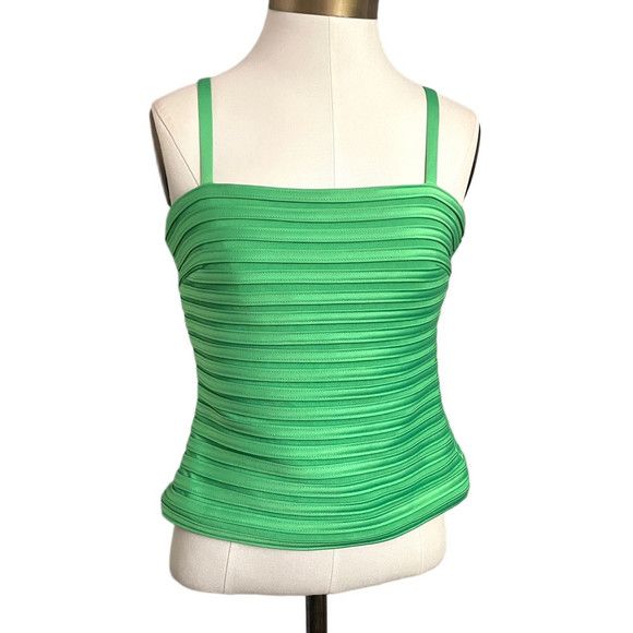 Joseph Ribkoff Vintage Joseph Ribkoff Green Ribbed Sleeveless Bustier Top Size M / US 6-8 / IT 42-44 - 2 Thumbnail