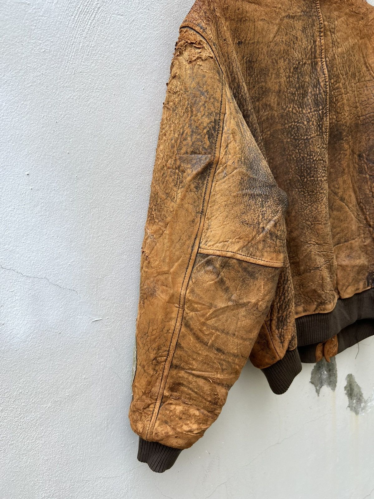 Leather Trashed 80s DEUX 2C Distressed A-2 Flight Leather Jacket Size US L / EU 52-54 / 3 - 16 Thumbnail