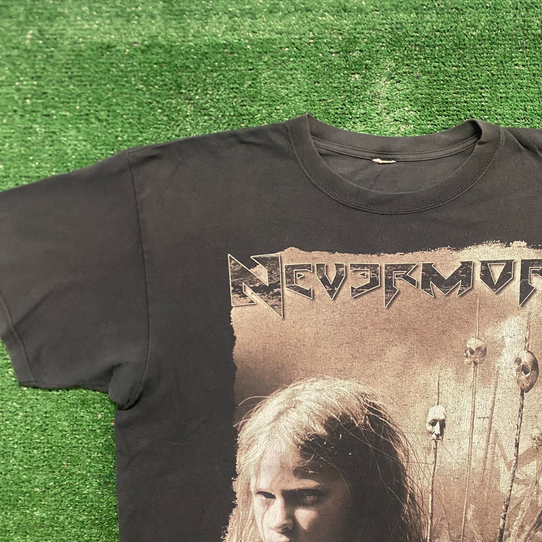 Band Tees Vintage Y2K Nevermore Godless Endeavor Skull Metal Band Tee Size US XL / EU 56 / 4 - 2 Thumbnail