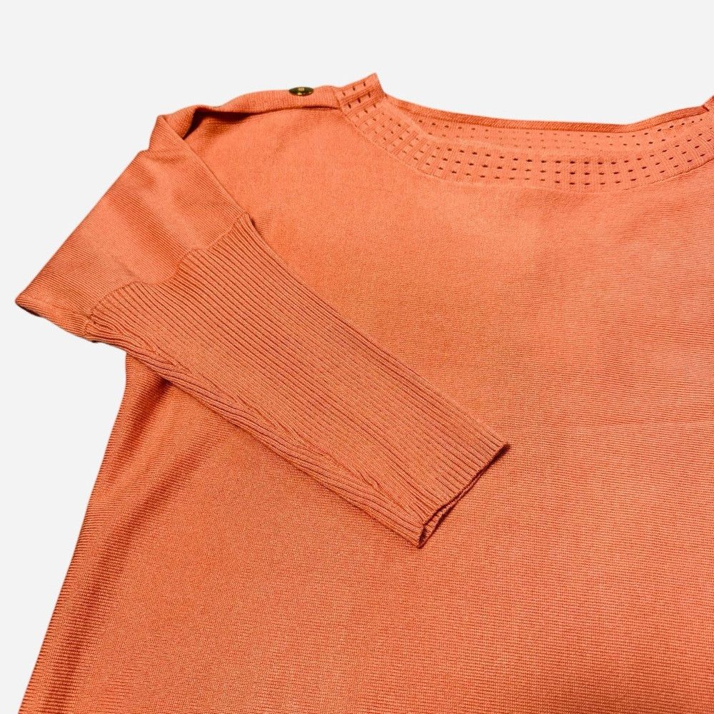 Other NWT New Cable & Gauge Orange 3/4 Button Sleeve Sweater Size Size S / US 4 / IT 40 - 5 Thumbnail