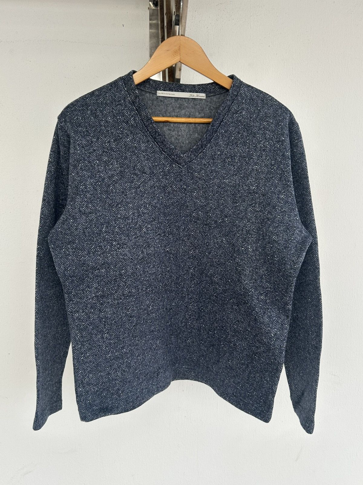 Tete Homme Tete Homme Vintage Japan Longsleeve Wool Blue | Grailed