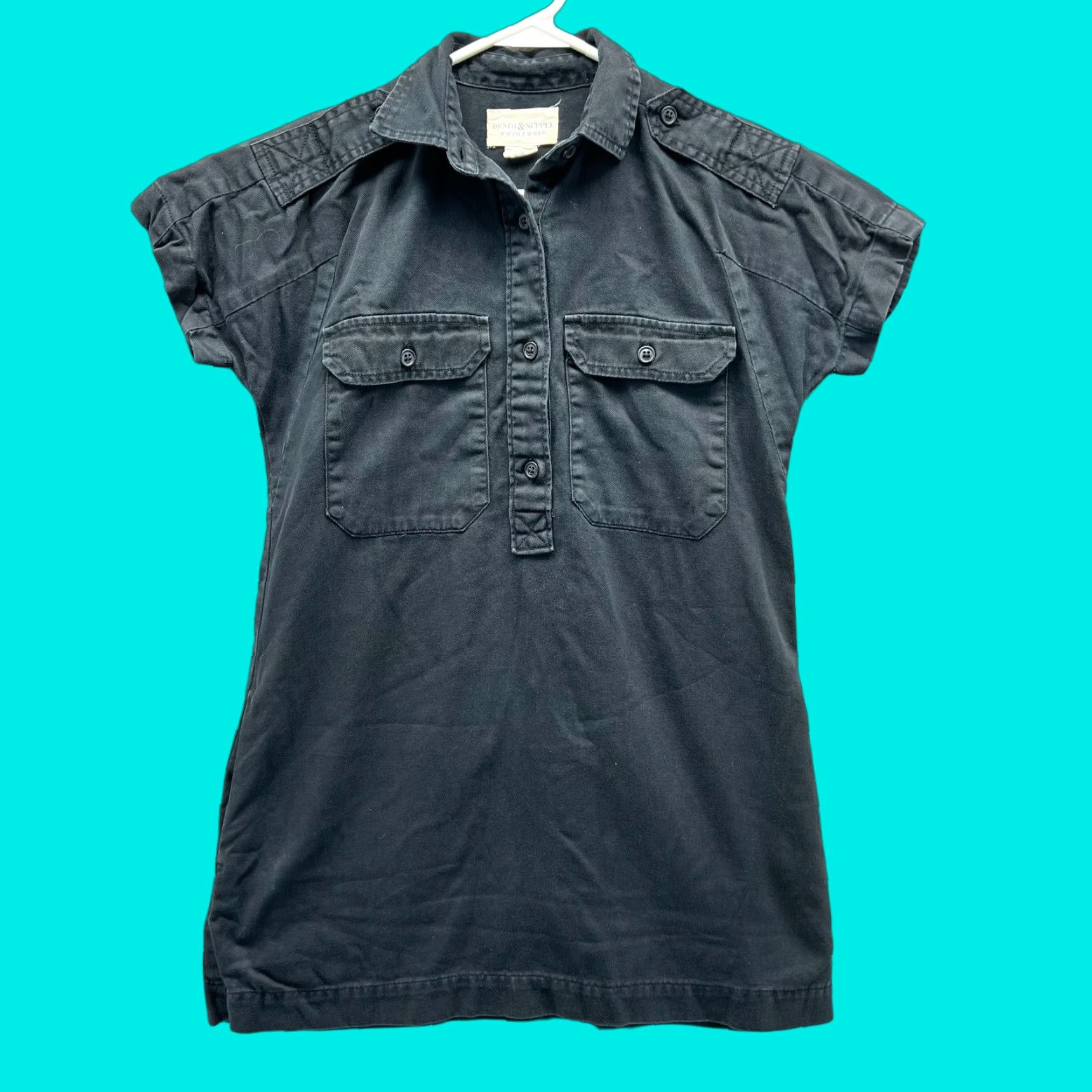 Vintage VINTAGE Denim & Supply Ralph Lauren Dress Shirt Womens XS Black Button Down Preppy Pencil PRL Size XS / US 0-2 / IT 36-38 - 1 Thumbnail
