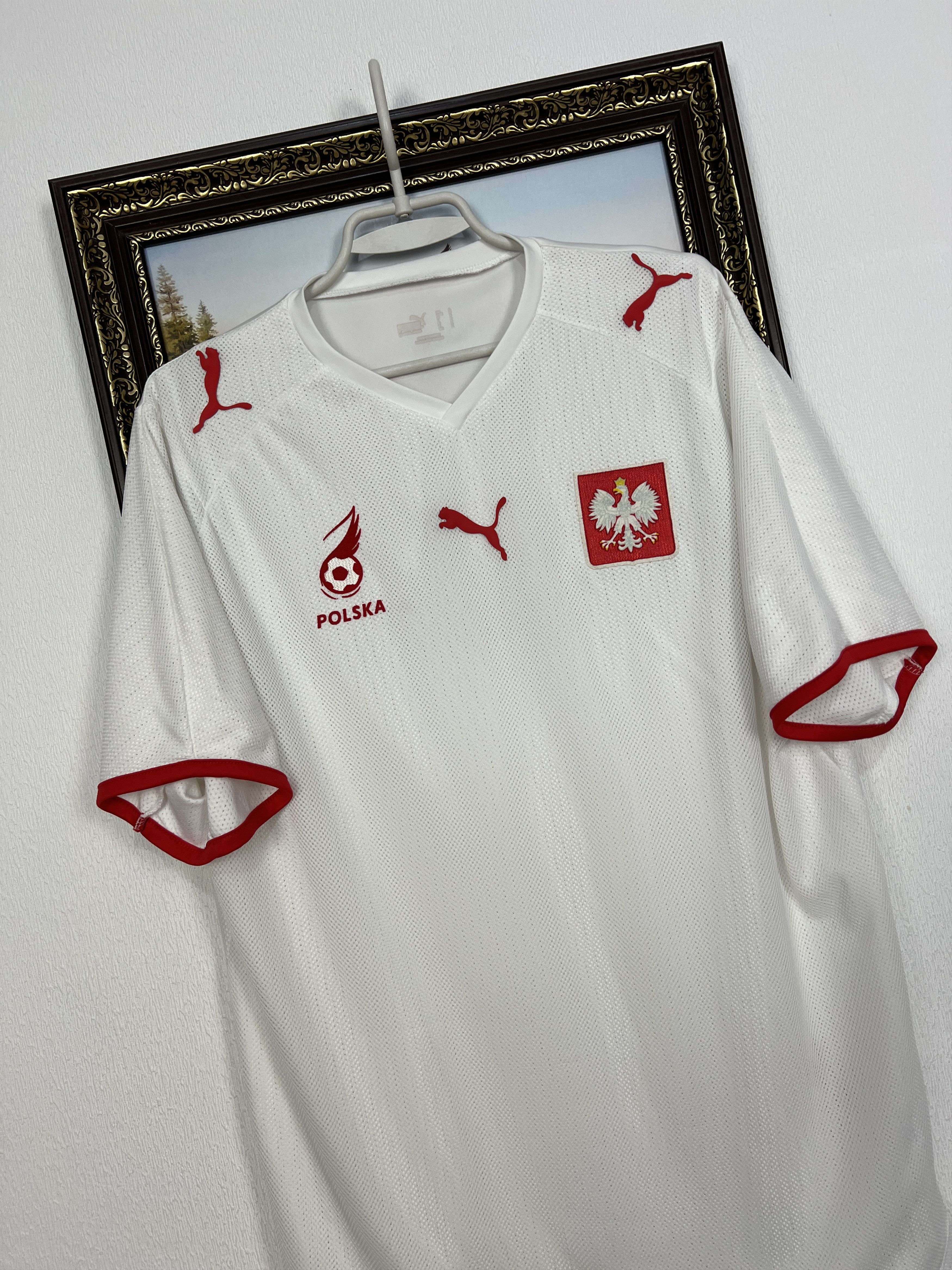 Puma Poland football shirt 2008 Soccer Jersey Trikot National Size US L / EU 52-54 / 3 - 3 Thumbnail