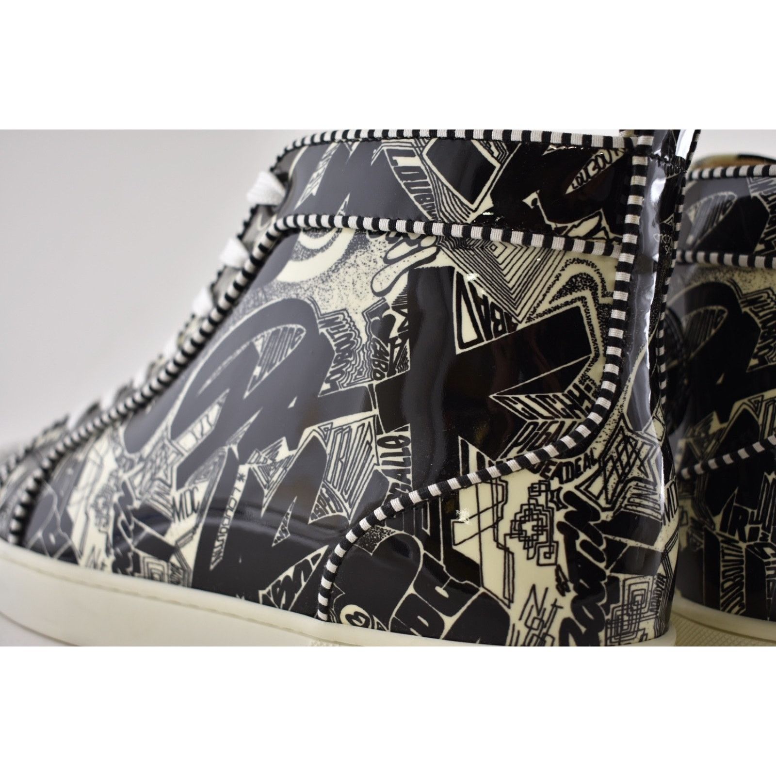 Christian Louboutin Men Louis Orlato Flat Patent Nicograf High Top Sneaker 44 11 Size US 11 / EU 44 - 11 Thumbnail