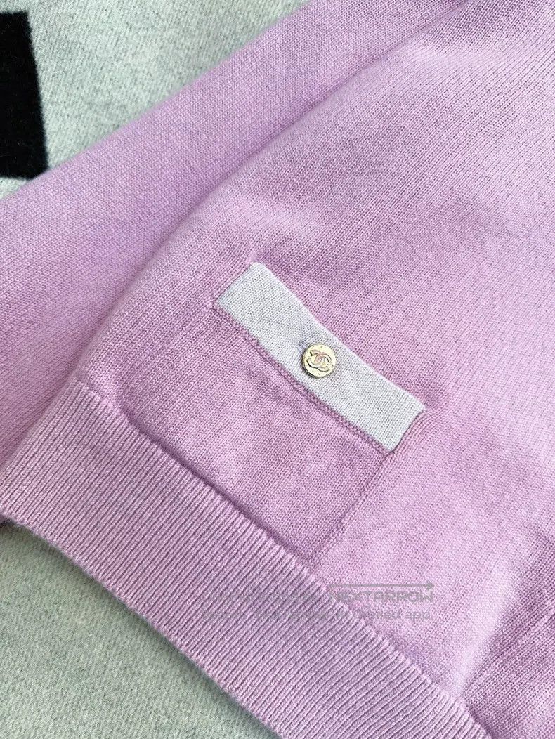 Chanel Chanel 23s pink purple taro purple knitted off-the-shoulde Size XS / US 0-2 / IT 36-38 - 2 Thumbnail
