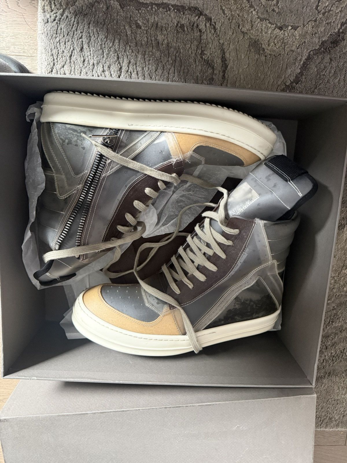 Rick Owens Rick Owens Phlegethon Geobasket High-Top Sneakers Size US 10 / EU 43 - 2 Thumbnail