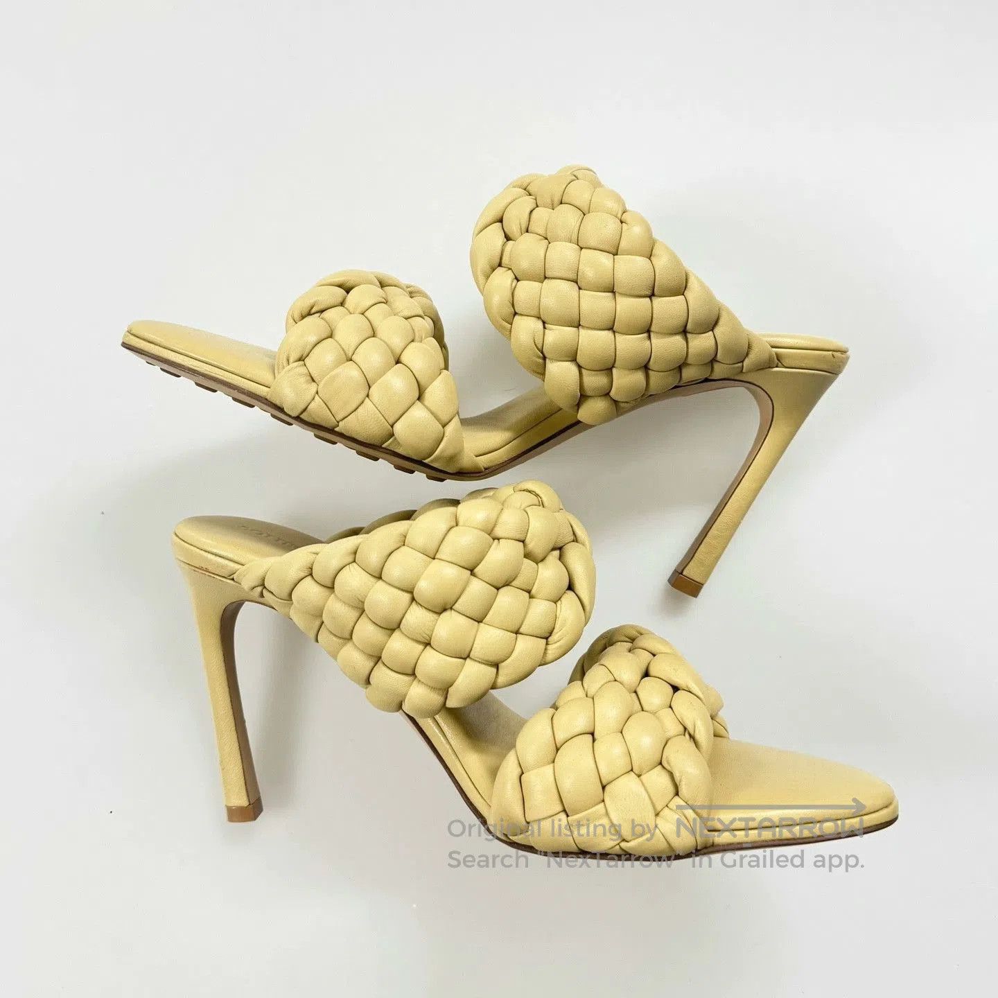 Bottega Veneta Bv Milk Yellow Woven Heels. Size US 7 / IT 37 - 6 Thumbnail