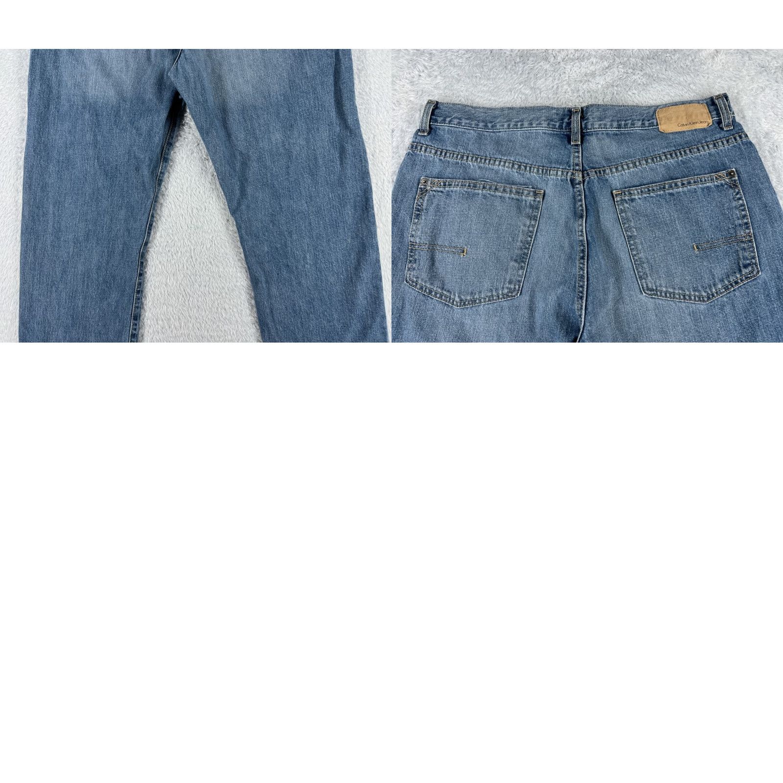 Calvin Klein VINTAGE Calvin Klein Jeans Men 36 Blue Denim Relaxed Straight Leg Cotton 31x29 5-Pocket Design Distressed Flame-Resistant Blue Calvin Klein Jeans Mens Size US 36 / EU 52 - 10 Thumbnail