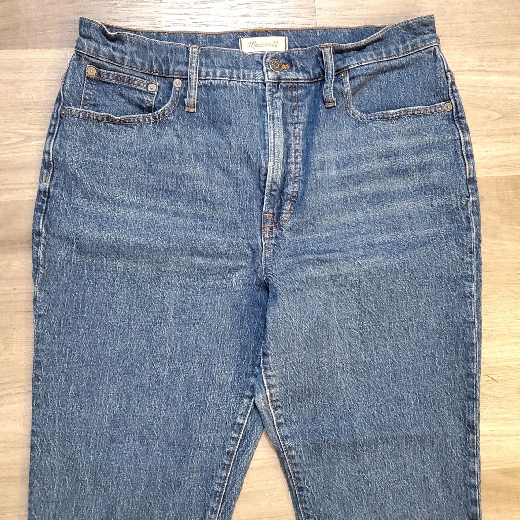 Madewell Madewell The Perfect Vintage Jean Size 32 34×27 High Rise Medium Blue Straight Cropped Jeans Women Size 24" / US 00 / IT 34 - 4 Thumbnail
