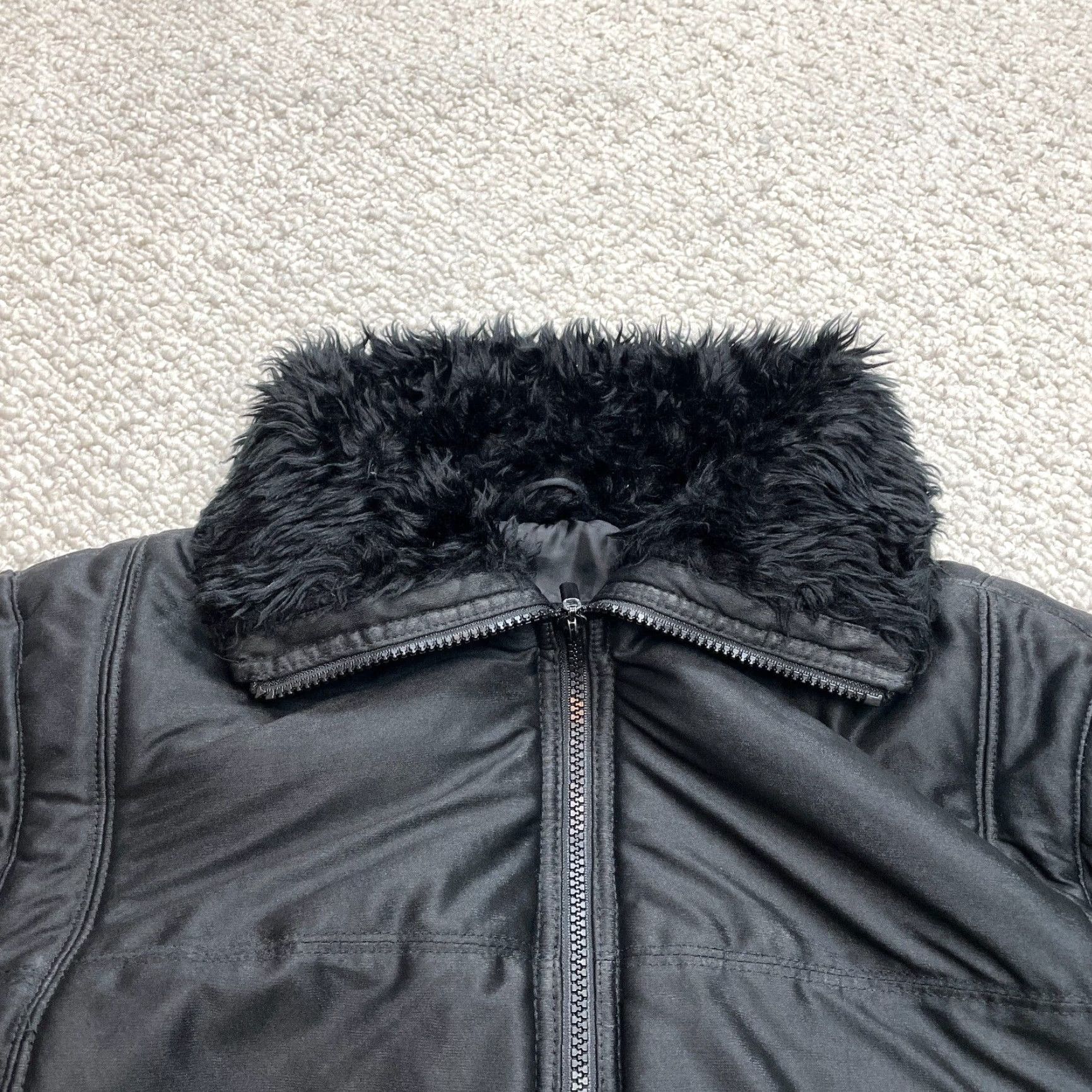 Vintage Lane Bryant Jacket Women's Full Zip Coat Faux Fur Trim Pockets Black Solid 18/20 Plus Regular Size Size XXL / US 16-18 / IT 52-54 - 6 Thumbnail