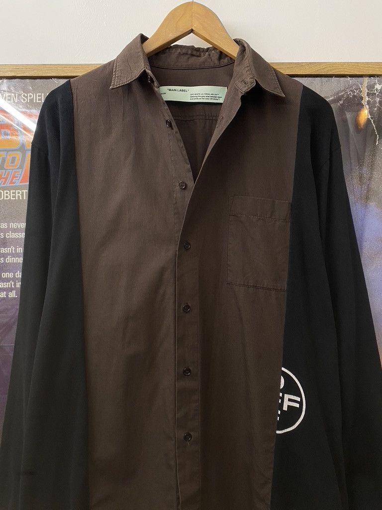 Off-White FW2018 Off-White c/o Virgil Abloh Panelled Long Sleeve Shirt Size US M / EU 48-50 / 2 - 2 Thumbnail
