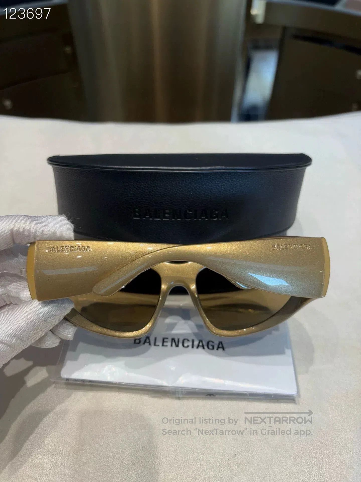Balenciaga Balenciaga Reverse Xpander Gold Sunglasses. Size ONE SIZE - 2 Thumbnail