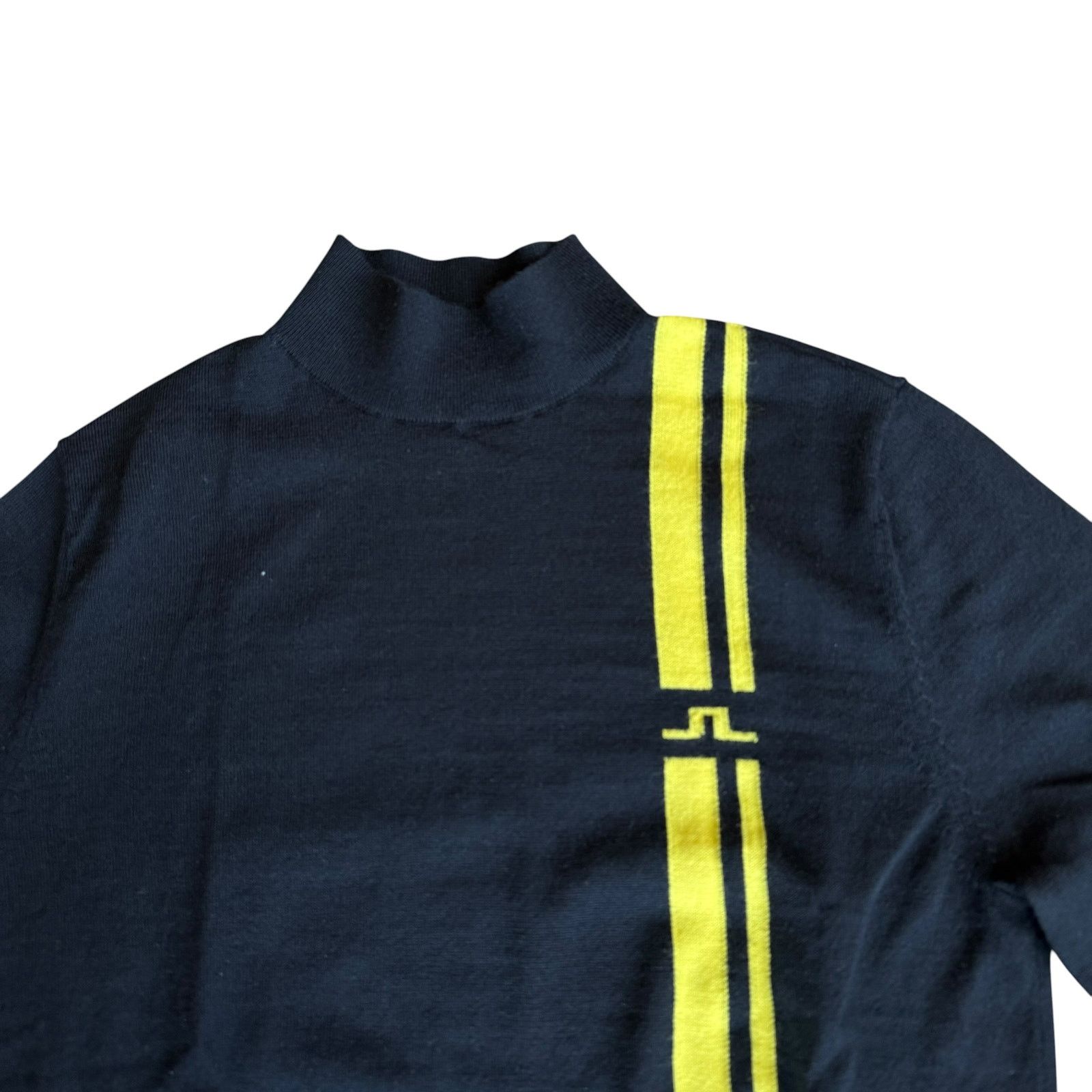 J.Lindeberg J Lindeberg Black Yellow Stripe Turtleneck Sweater Medium Size US L / EU 52-54 / 3 - 2 Thumbnail