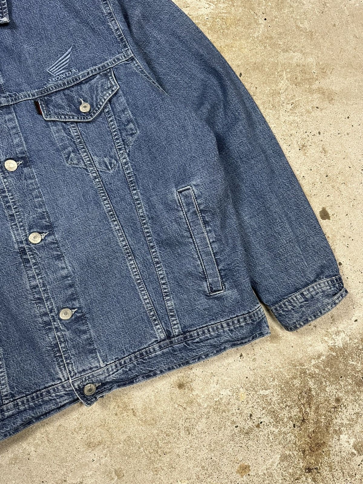 Honda Vintage Y2K Honda Racing Denim Jeans Trucker Jacket Size US L / EU 52-54 / 3 - 5 Thumbnail
