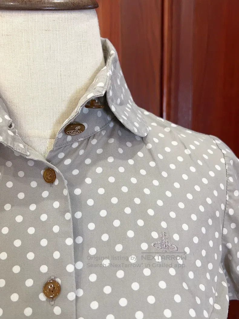Vivienne Westwood Vivienne Westwood Vintage Gray Polka Dot Short Sleeve Shir Size S / US 4 / IT 40 - 2 Thumbnail