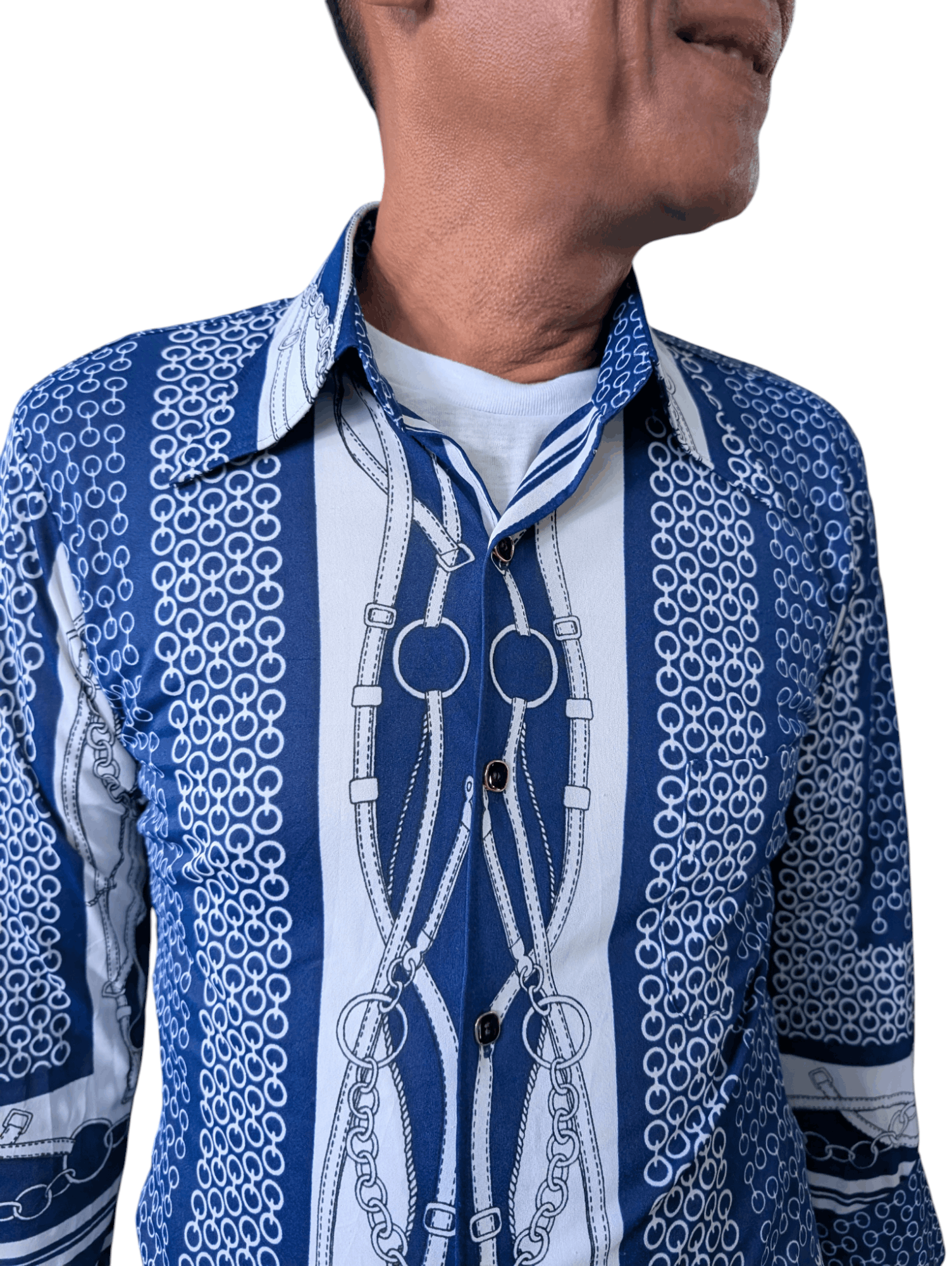 Vintage Vintage 70's Ginza Richmont Printed Elastic Button Shirt Size US M / EU 48-50 / 2 - 1 Thumbnail